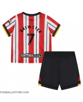 Günstige Sheffield United Rhian Brewster #7 Heimtrikotsatz Kinder 2024-25 Kurzarm (+ Kurze Hosen)